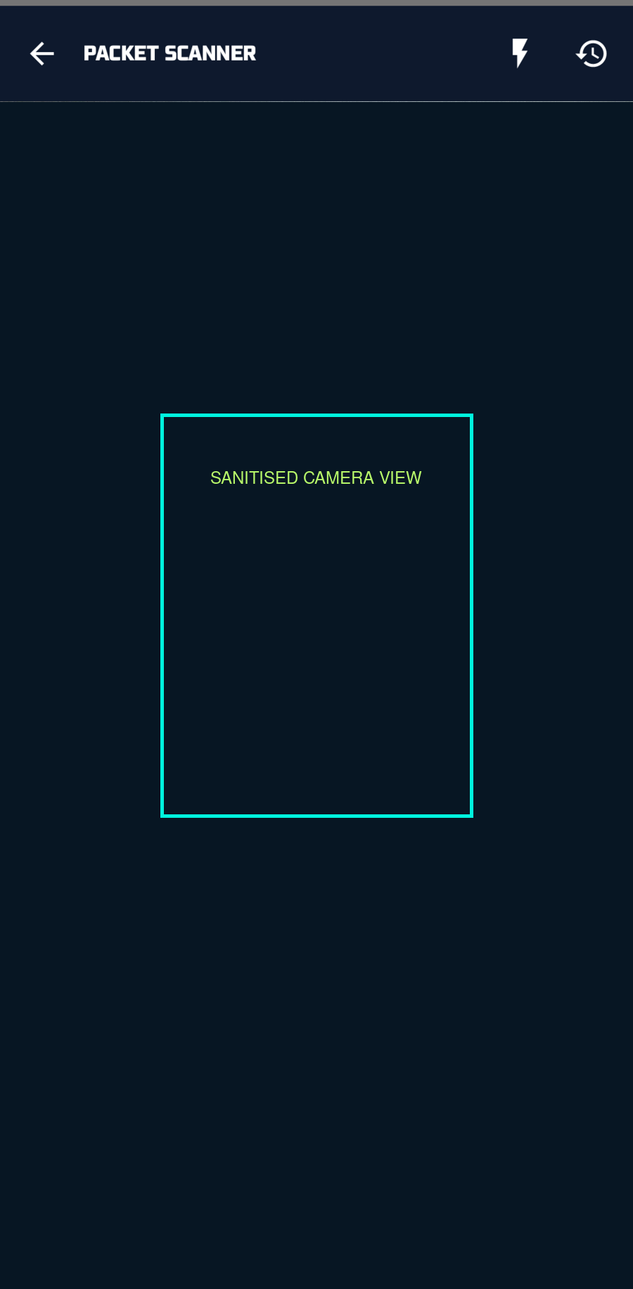 Sanitised Android QR scanner screen showing a representative scan state.
